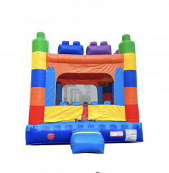 Building Block Castle Bounce House w/Basketball Hoop